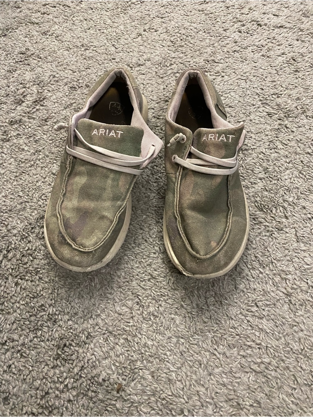 Ariat Kids Olive Camo Canvas Slip-On Sneakers